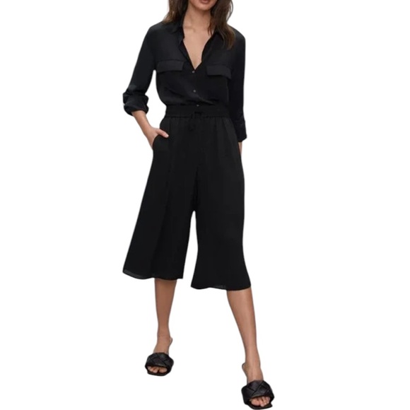 Babaton Luiz culottes high waist wide leg cropped size XS excellent condition - Picture 2 of 15